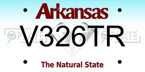 V326TR Arkansas License Plate