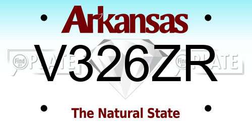 V326ZR Arkansas License Plate