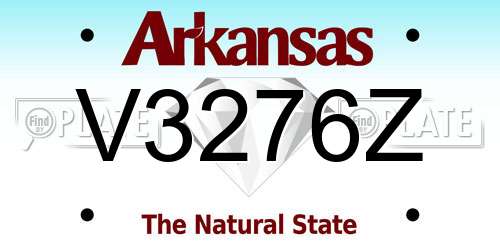 V3276Z Arkansas License Plate