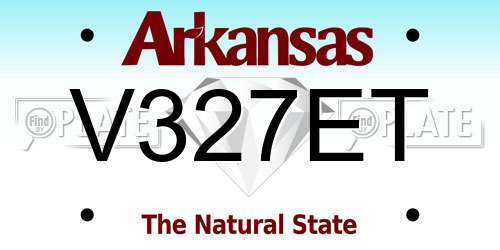 V327ET Arkansas License Plate