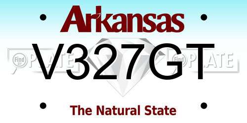 V327GT Arkansas License Plate