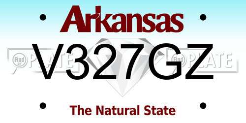 V327GZ Arkansas License Plate