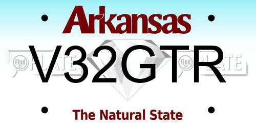 V32GTR Arkansas License Plate