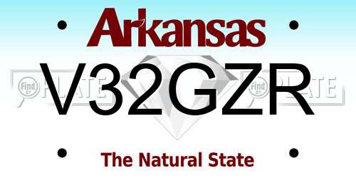 V32GZR Arkansas License Plate