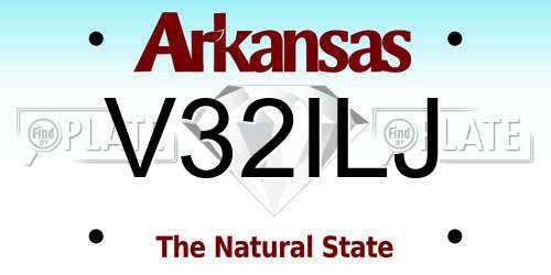 V32ILJ Arkansas License Plate