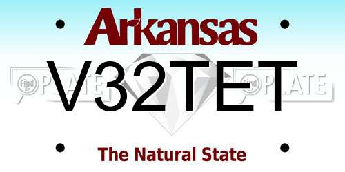V32TET Arkansas License Plate