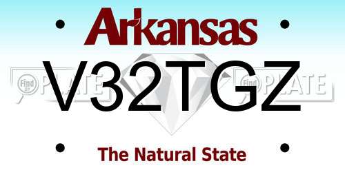V32TGZ Arkansas License Plate