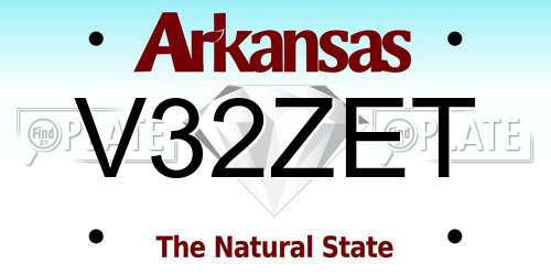 V32ZET Arkansas License Plate