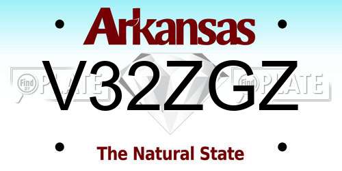 V32ZGZ Arkansas License Plate