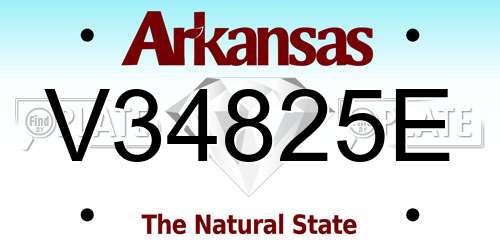 V34825E Arkansas License Plate