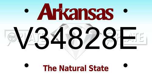 V34828E Arkansas License Plate