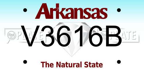 V3616B Arkansas License Plate