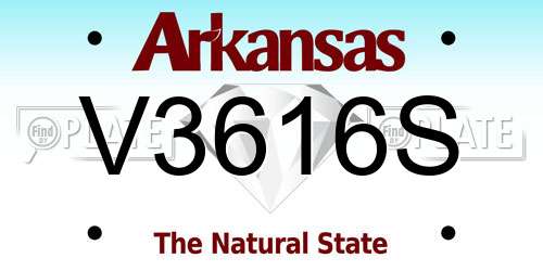 V3616S Arkansas License Plate