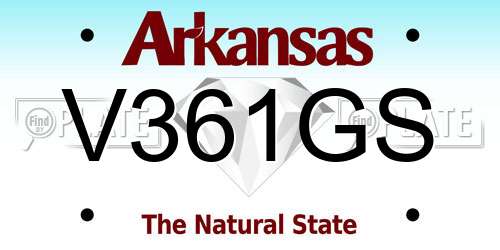 V361GS Arkansas License Plate