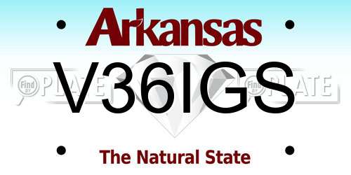 V36IGS Arkansas License Plate