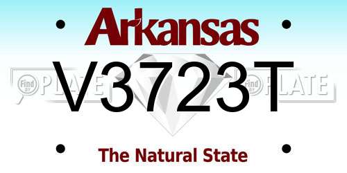 V3723T Arkansas License Plate