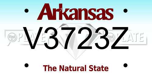 V3723Z Arkansas License Plate