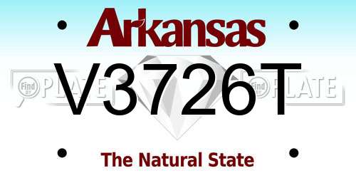 V3726T Arkansas License Plate