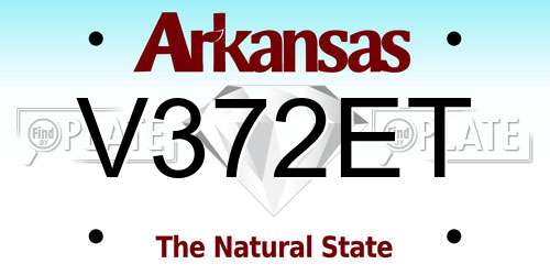 V372ET Arkansas License Plate