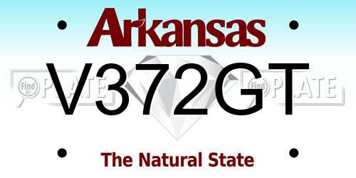 V372GT Arkansas License Plate