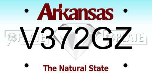 V372GZ Arkansas License Plate