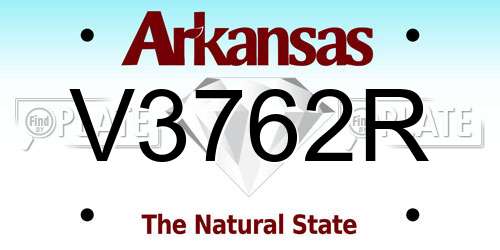 V3762R Arkansas License Plate