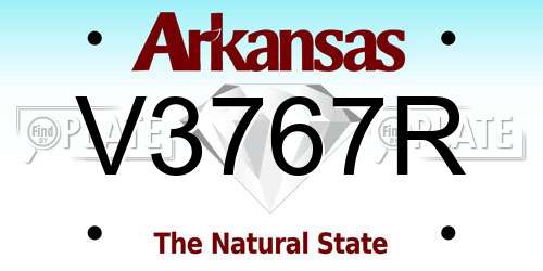 V3767R Arkansas License Plate