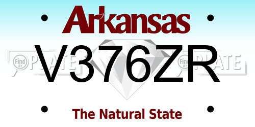 V376ZR Arkansas License Plate