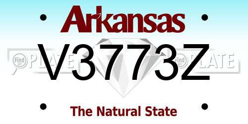 V3773Z Arkansas License Plate