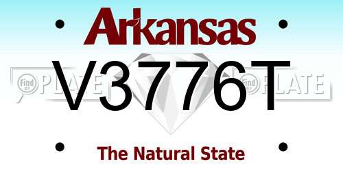 V3776T Arkansas License Plate