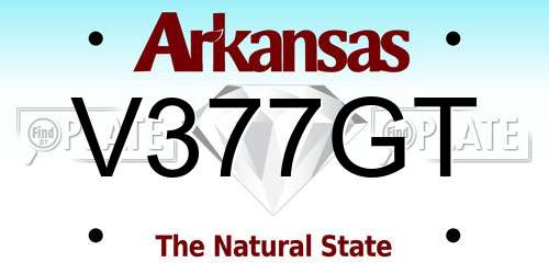 V377GT Arkansas License Plate