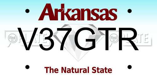 V37GTR Arkansas License Plate
