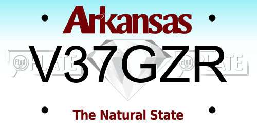 V37GZR Arkansas License Plate