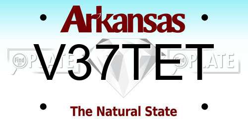 V37TET Arkansas License Plate