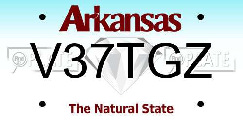 V37TGZ Arkansas License Plate