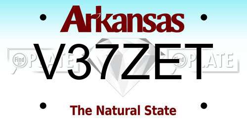 V37ZET Arkansas License Plate