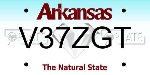 V37ZGT Arkansas License Plate
