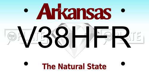 V38HFR Arkansas License Plate