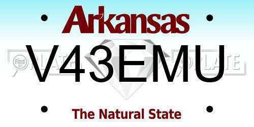 V43EMU Arkansas License Plate