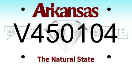 V450104 Arkansas License Plate