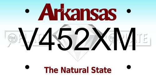 V452XM Arkansas License Plate