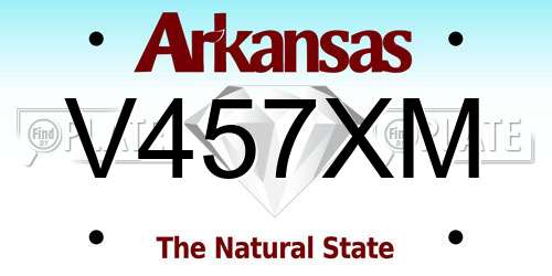 V457XM Arkansas License Plate