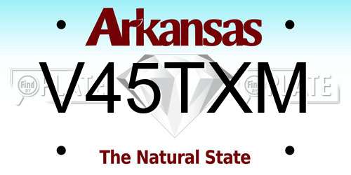V45TXM Arkansas License Plate