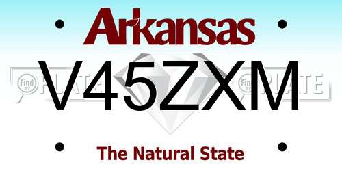 V45ZXM Arkansas License Plate