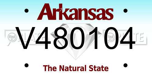 V480104 Arkansas License Plate