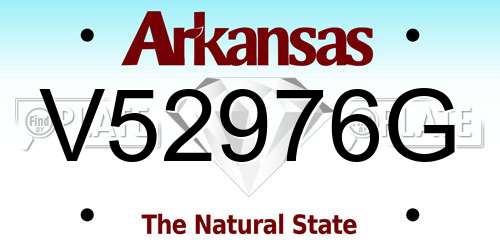 V52976G Arkansas License Plate