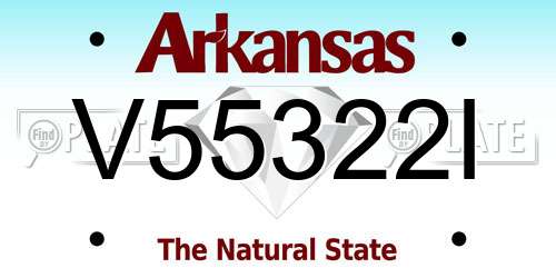 V55322I Arkansas License Plate