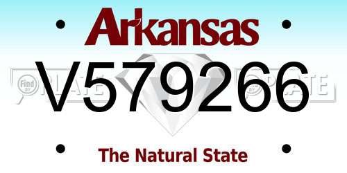 V579266 Arkansas License Plate