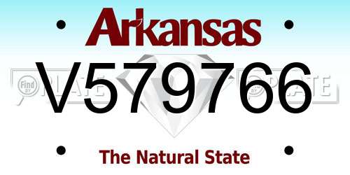 V579766 Arkansas License Plate