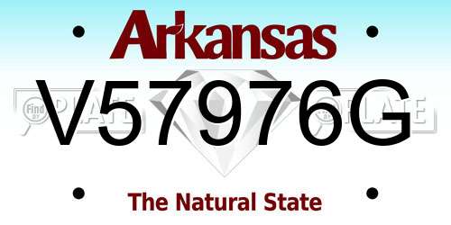 V57976G Arkansas License Plate